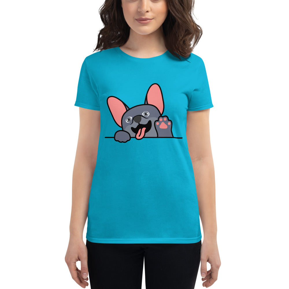 Waving Frenchie - Blue
