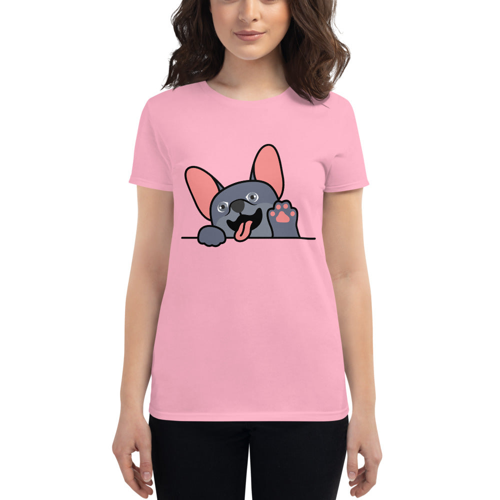 Waving Frenchie - Blue